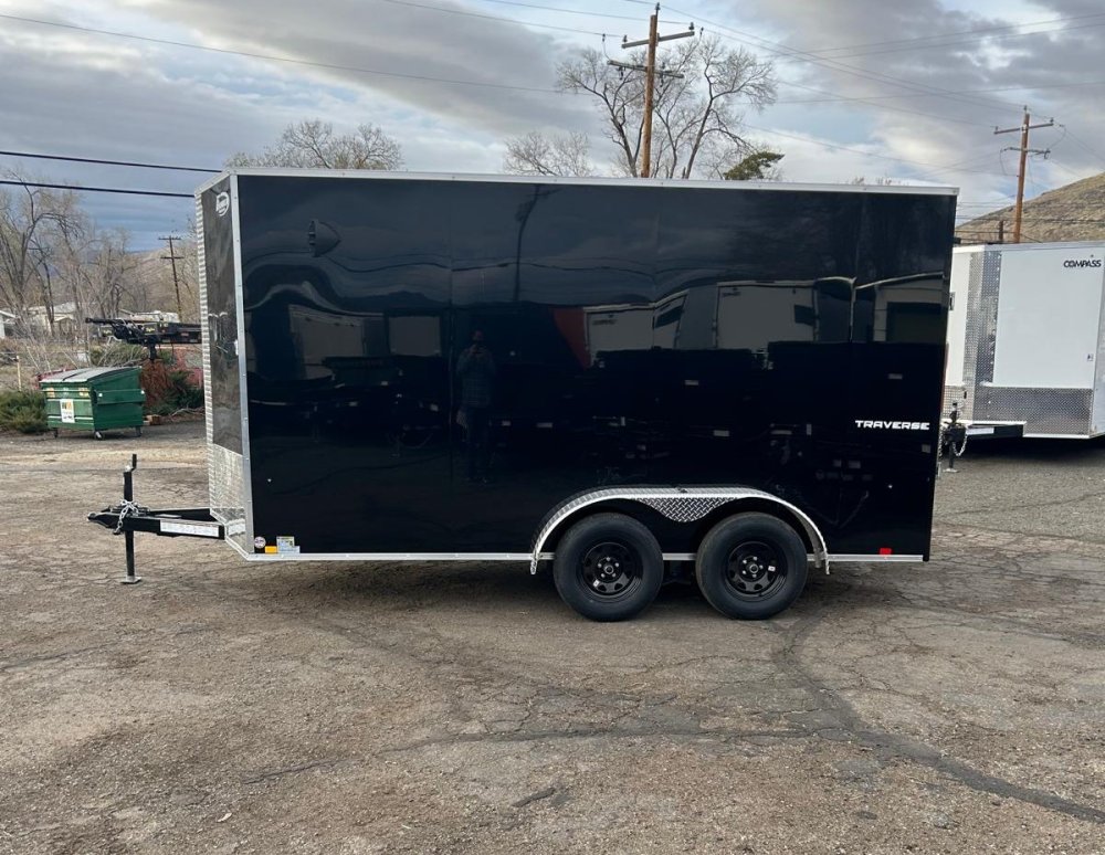 7x14 Traverse Flat Top V-Nose Enclosed Trailer - 7K GVWR Black | D1 Trailers Carson City, NV