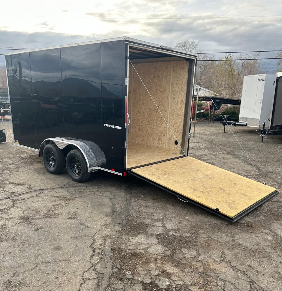 7x14 Traverse Flat Top V-Nose Enclosed Trailer - 7K GVWR Black | D1 Trailers Carson City, NV