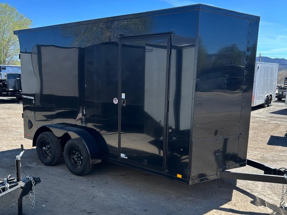 7x14 Traverse Flat Top V-Nose Enclosed Trailer All Black - 7K GVWR | Carson City, NV