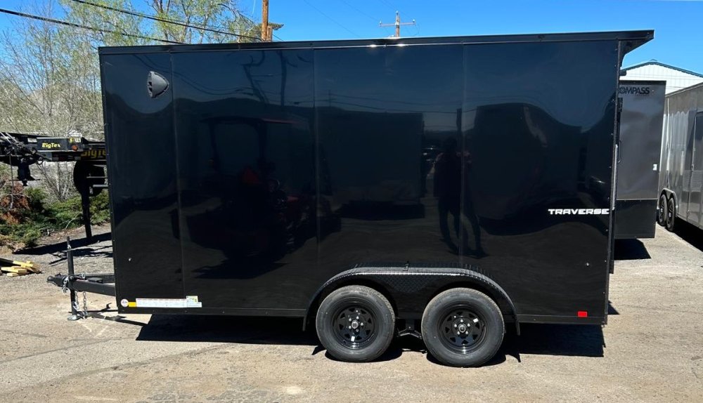 7x14 Traverse Flat Top V-Nose Enclosed Trailer All Black - 7K GVWR | Carson City, NV