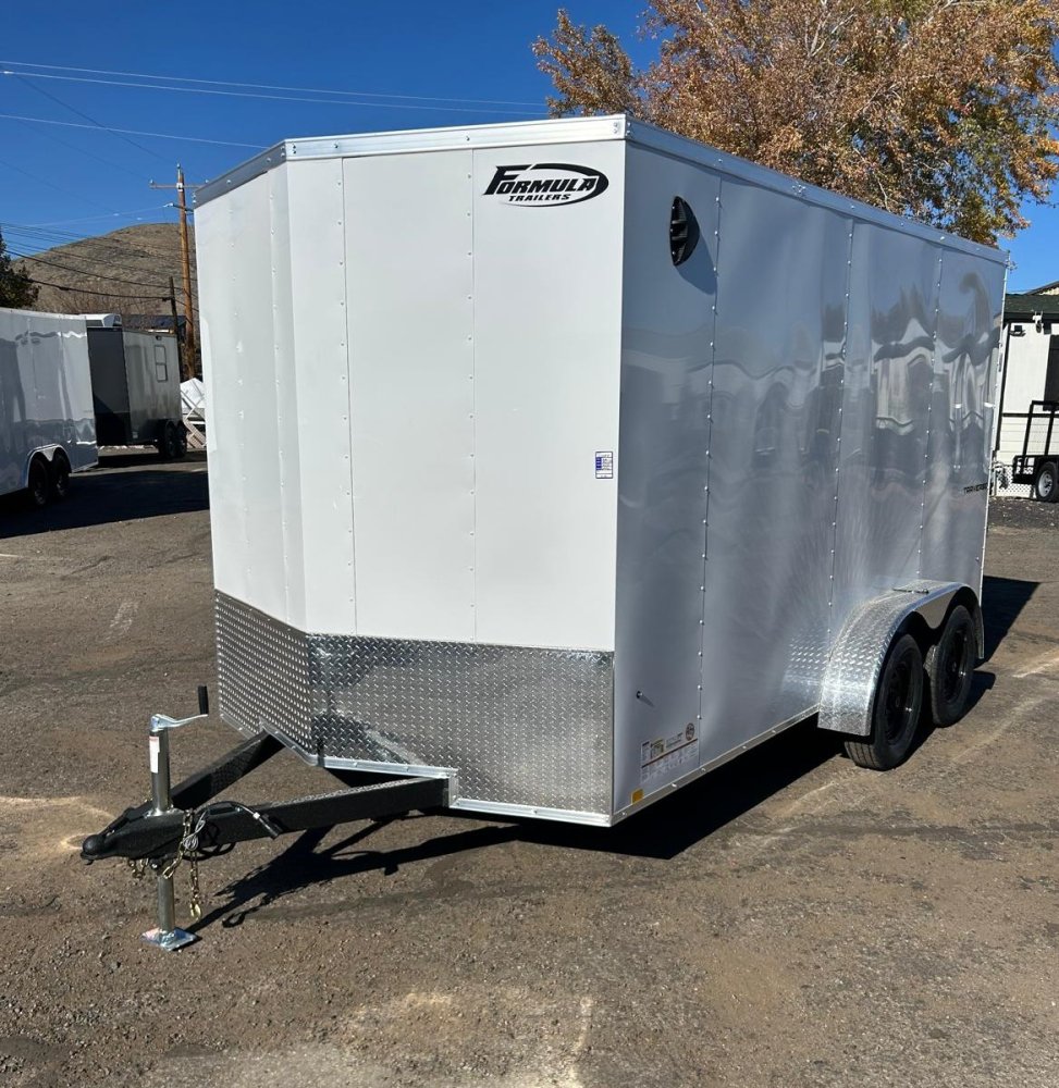 7x16 Traverse Flat Top V-Nose Enclosed Trailer - 7K GVWR | White | For Sale in Carson City, NV