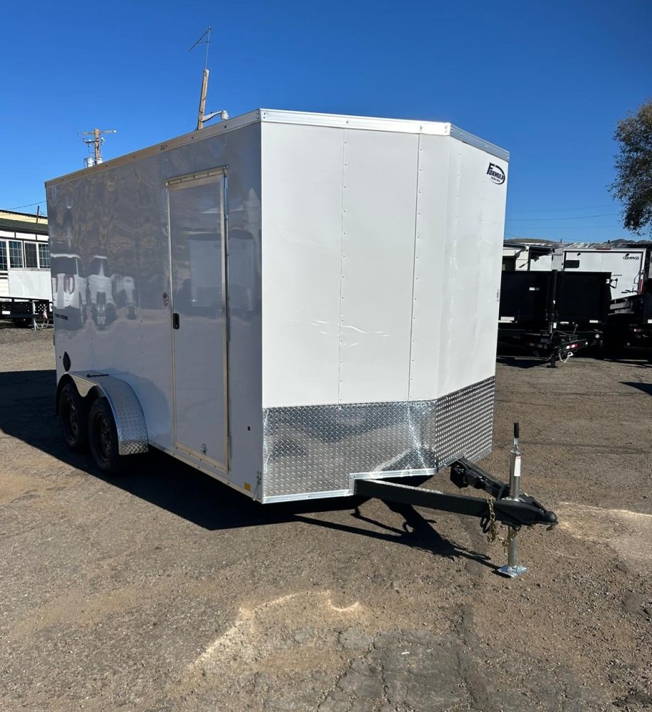 7x16 Traverse Flat Top V-Nose Enclosed Trailer - 7K GVWR | White | For Sale in Carson City, NV