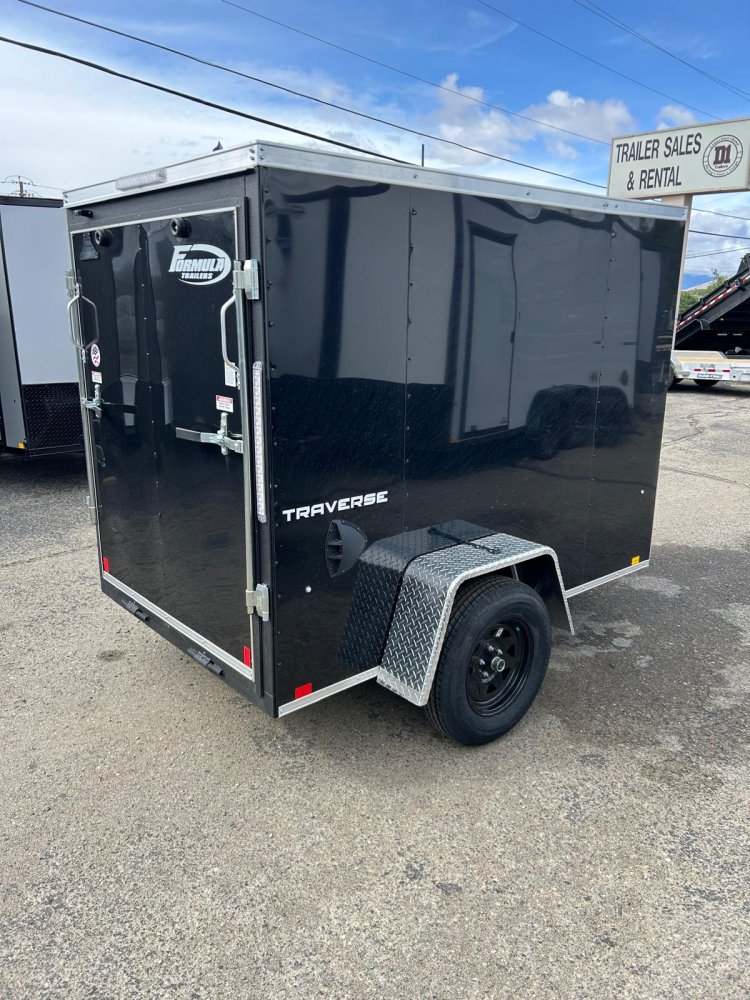 5x8 Formula Traverse Flat Top V-Nose Enclosed Trailer - 3K GVWR - Black | Carson City, NV