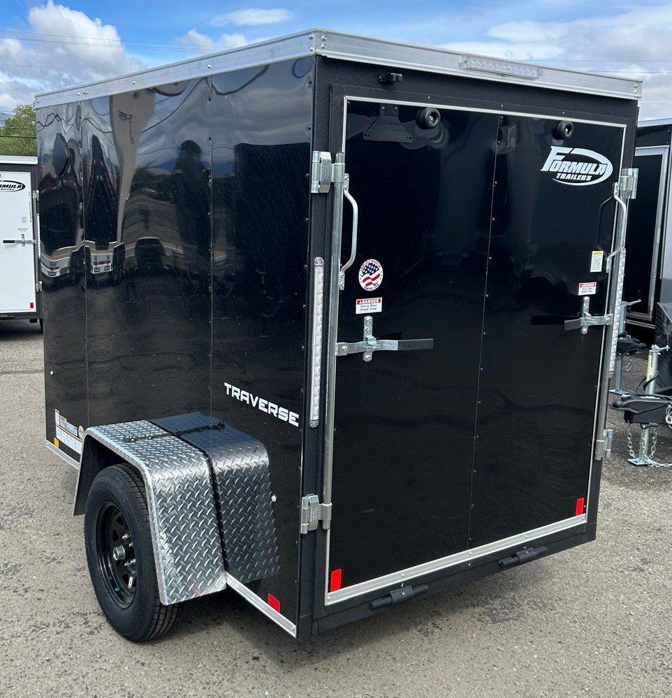 5x8 Formula Traverse Flat Top V-Nose Enclosed Trailer - 3K GVWR - Black | Carson City, NV
