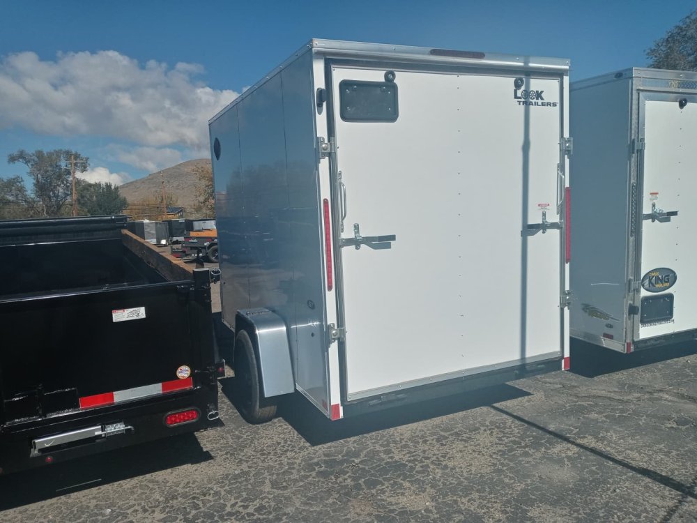 6x10 Look ST DLX Flat Top V-Nose Enclosed Cargo Trailer - 3K GVWR - White