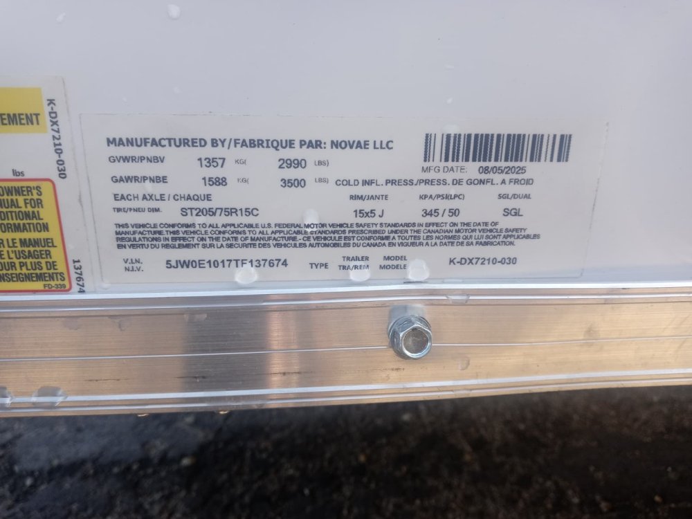 6x10 Look ST DLX Flat Top V-Nose Enclosed Cargo Trailer - 3K GVWR - White