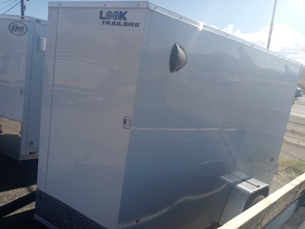 6x10 Look ST DLX Flat Top V-Nose Enclosed Cargo Trailer - 3K GVWR - White