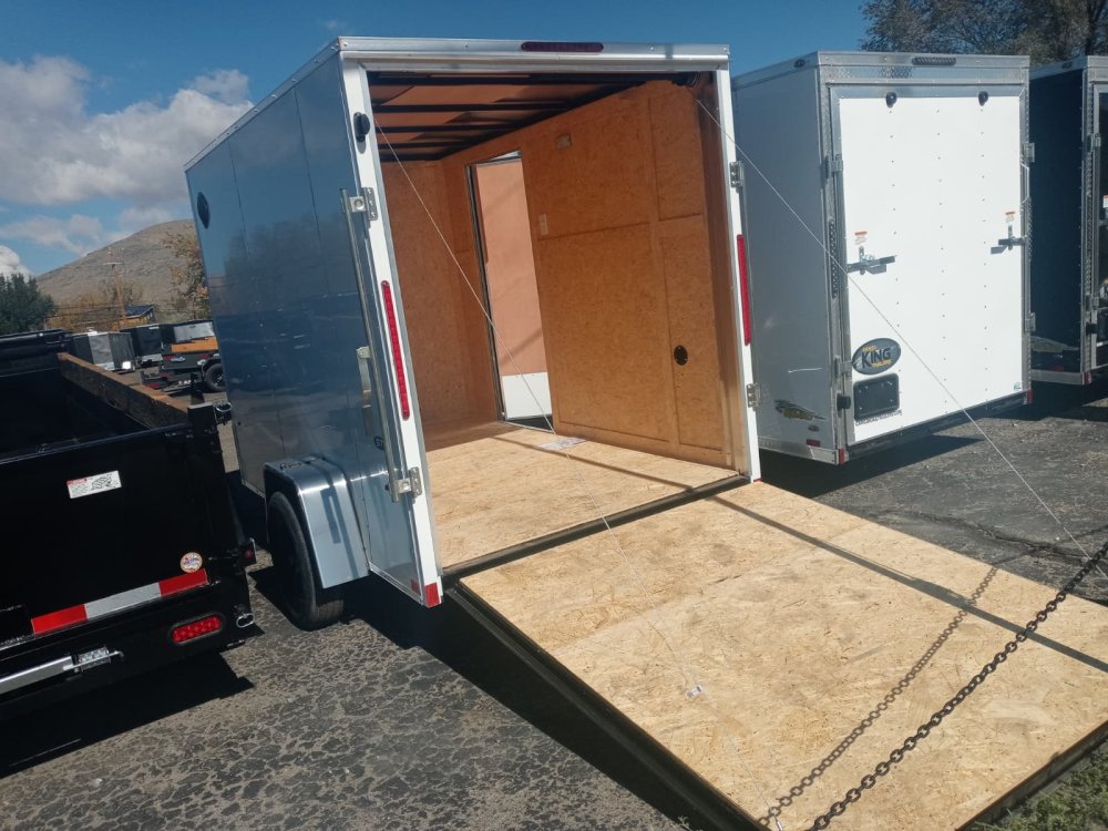 6x10 Look ST DLX Flat Top V-Nose Enclosed Cargo Trailer - 3K GVWR - White