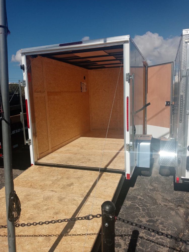 6x10 Look ST DLX Flat Top V-Nose Enclosed Cargo Trailer - 3K GVWR - White