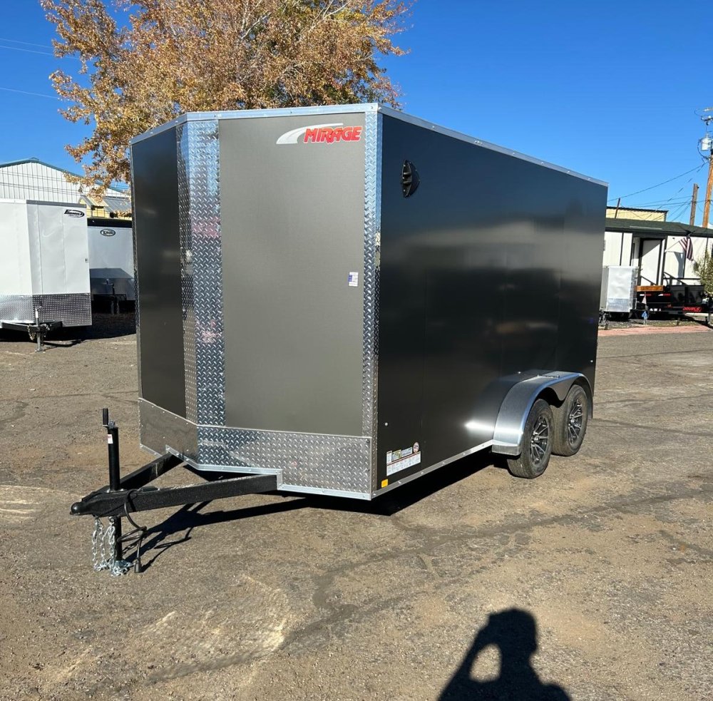 7x14 Traverse Flat Top V-Nose Enclosed Trailer - 7K GVWR | Charcoal | For Sale in Carson City, NV