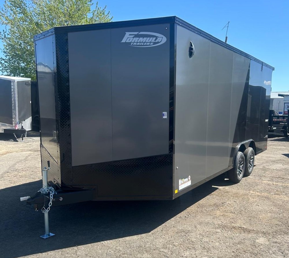 8.5x20 Conquest SE Flat Top Sloped V-Nose Enclosed Car Hauler - 10K GVWR - Charcoal/Black | Carson C