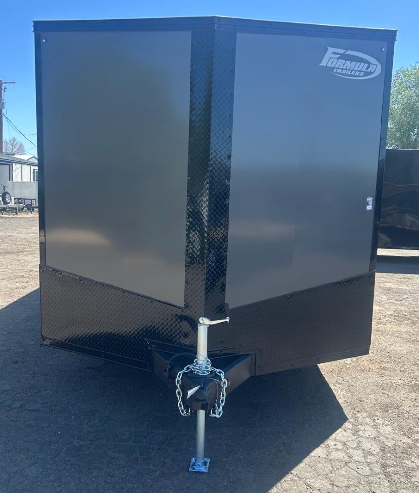 8.5x20 Conquest SE Flat Top Sloped V-Nose Enclosed Car Hauler - 10K GVWR - Charcoal/Black | Carson C
