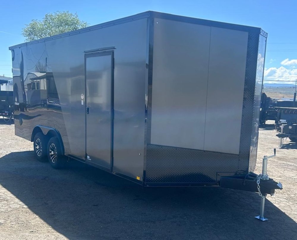 8.5x20 Conquest SE Flat Top Sloped V-Nose Enclosed Car Hauler - 10K GVWR - Charcoal/Black | Carson C