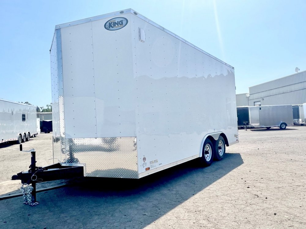 8.5x16 Forest River Cargo King Enclosed Trailer - White - 7K GVWR TA