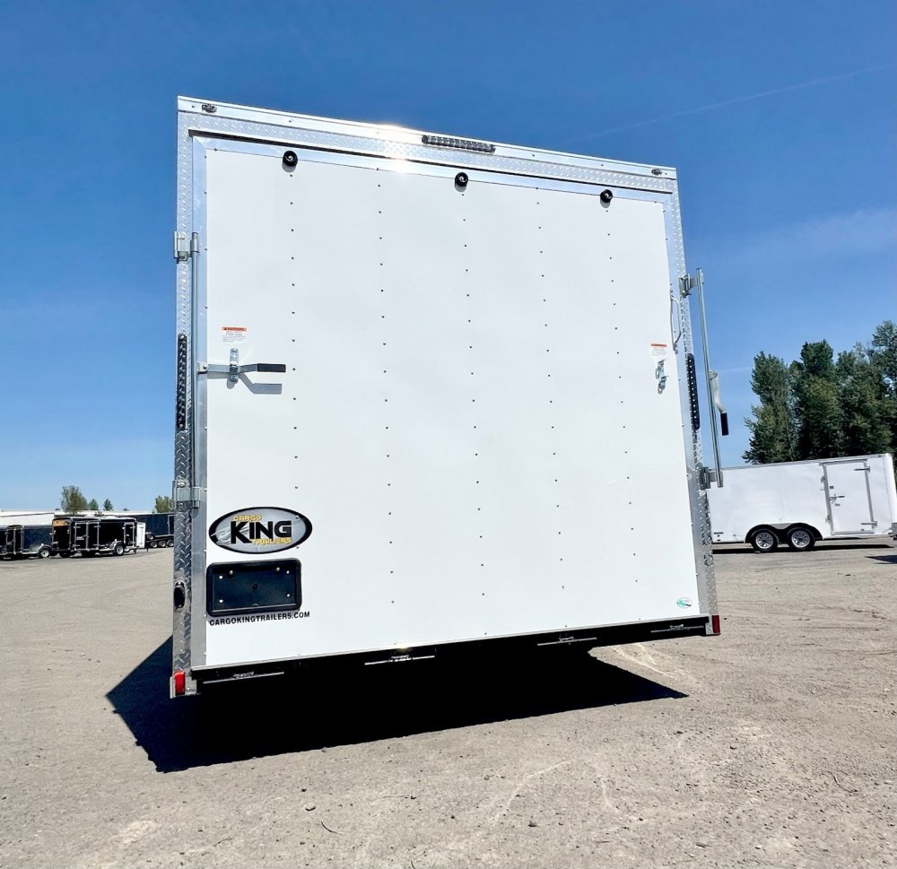 8.5x16 Forest River Cargo King Enclosed Trailer - White - 7K GVWR TA