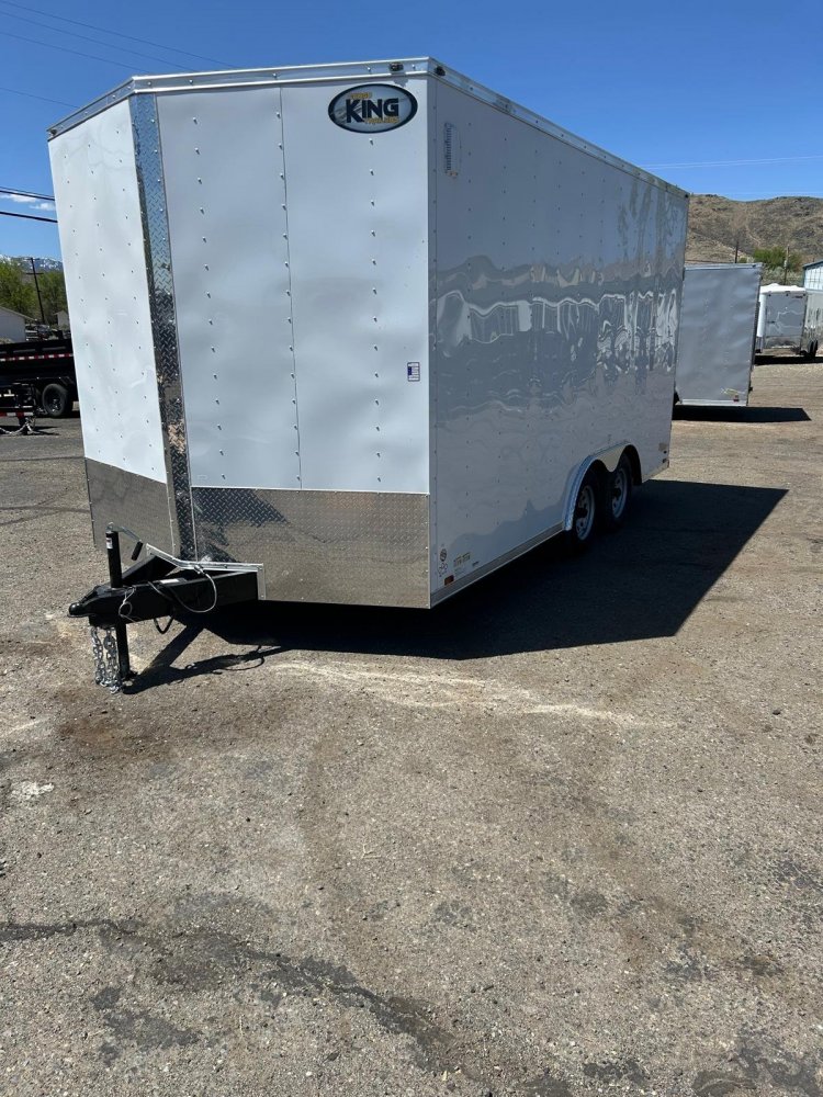8.5x16 Forest River Cargo King Enclosed Trailer - White - 7K GVWR TA