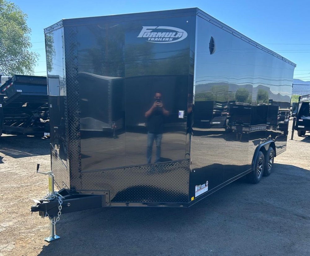 8.5x20 Conquest SE Flat Top Sloped V-Nose Enclosed Car Hauler - 10K GVWR - Black/Black | Carson City