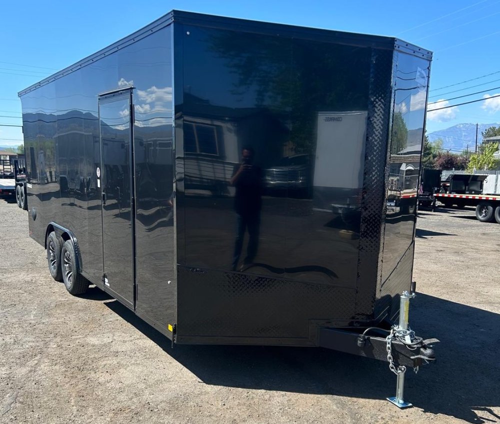 8.5x20 Conquest SE Flat Top Sloped V-Nose Enclosed Car Hauler - 10K GVWR - Black/Black | Carson City