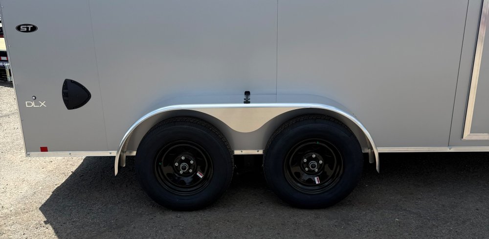 7x14 LOOK DLX Enclosed Cargo Trailer - 7K GVWR - Silver - Flat Top V-Nose