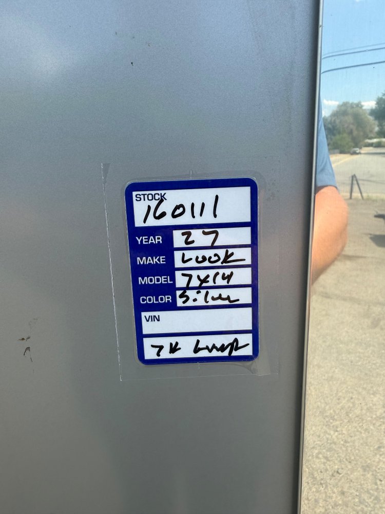 7x14 LOOK DLX Enclosed Cargo Trailer - 7K GVWR - Silver - Flat Top V-Nose
