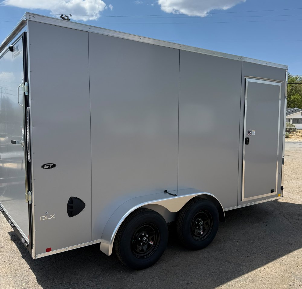 7x14 LOOK DLX Enclosed Cargo Trailer - 7K GVWR - Silver - Flat Top V-Nose