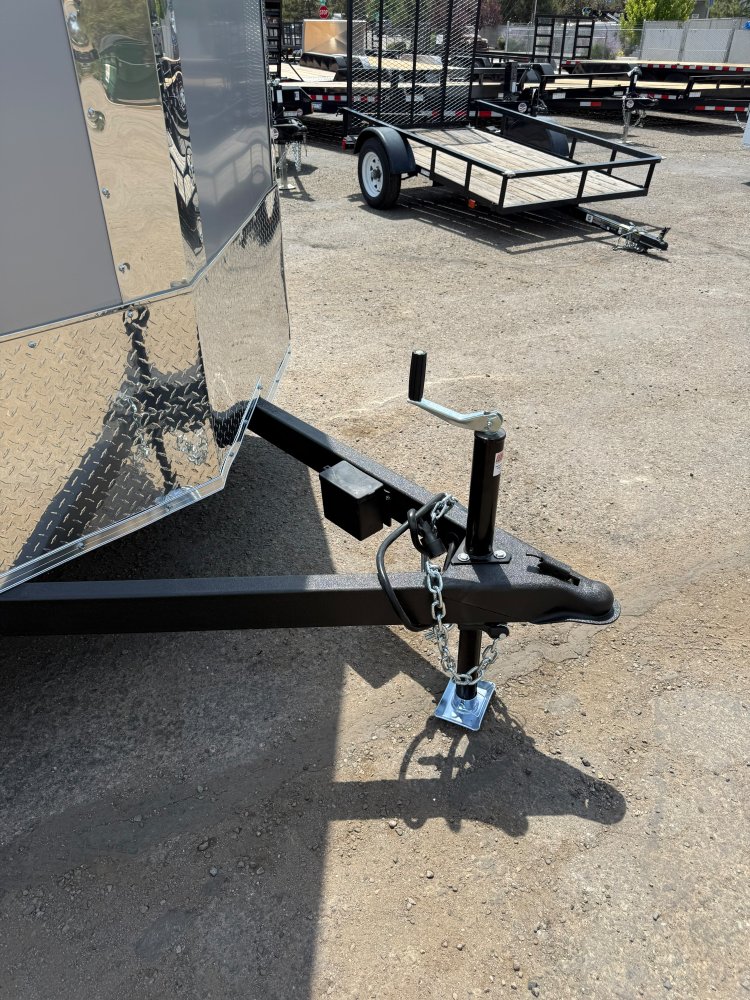 7x14 LOOK DLX Enclosed Cargo Trailer - 7K GVWR - Silver - Flat Top V-Nose