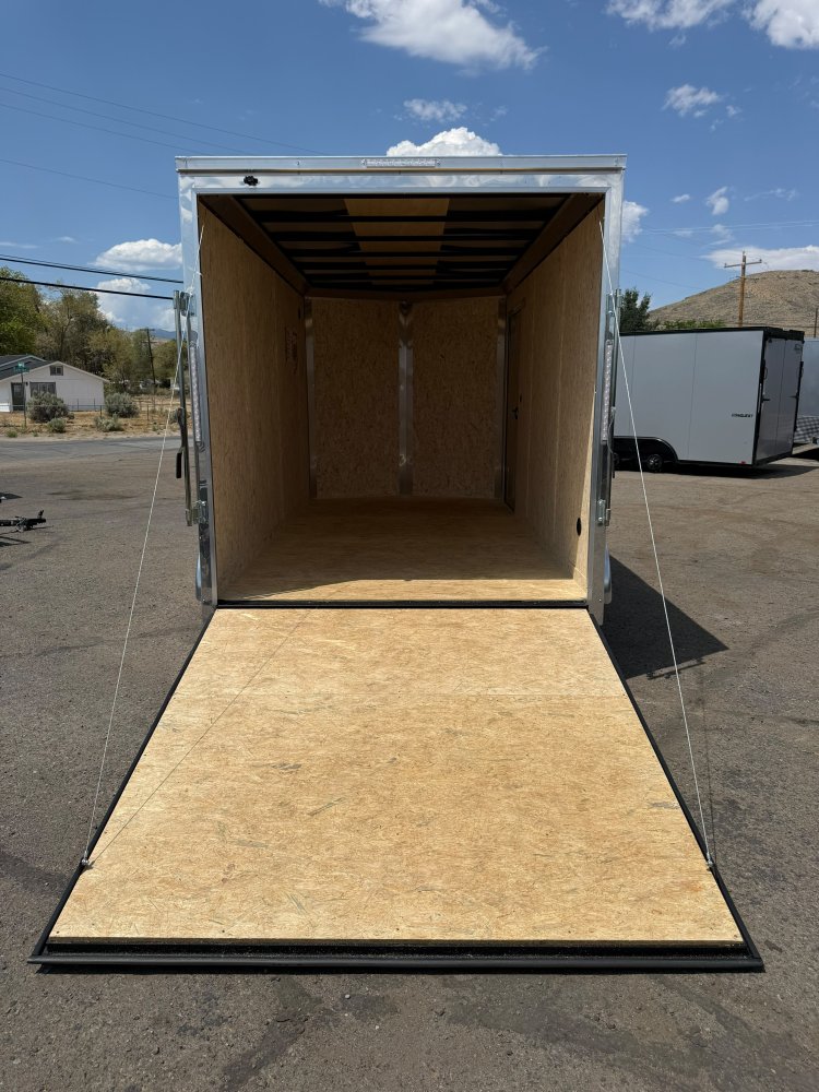 7x14 LOOK DLX Enclosed Cargo Trailer - 7K GVWR - Silver - Flat Top V-Nose