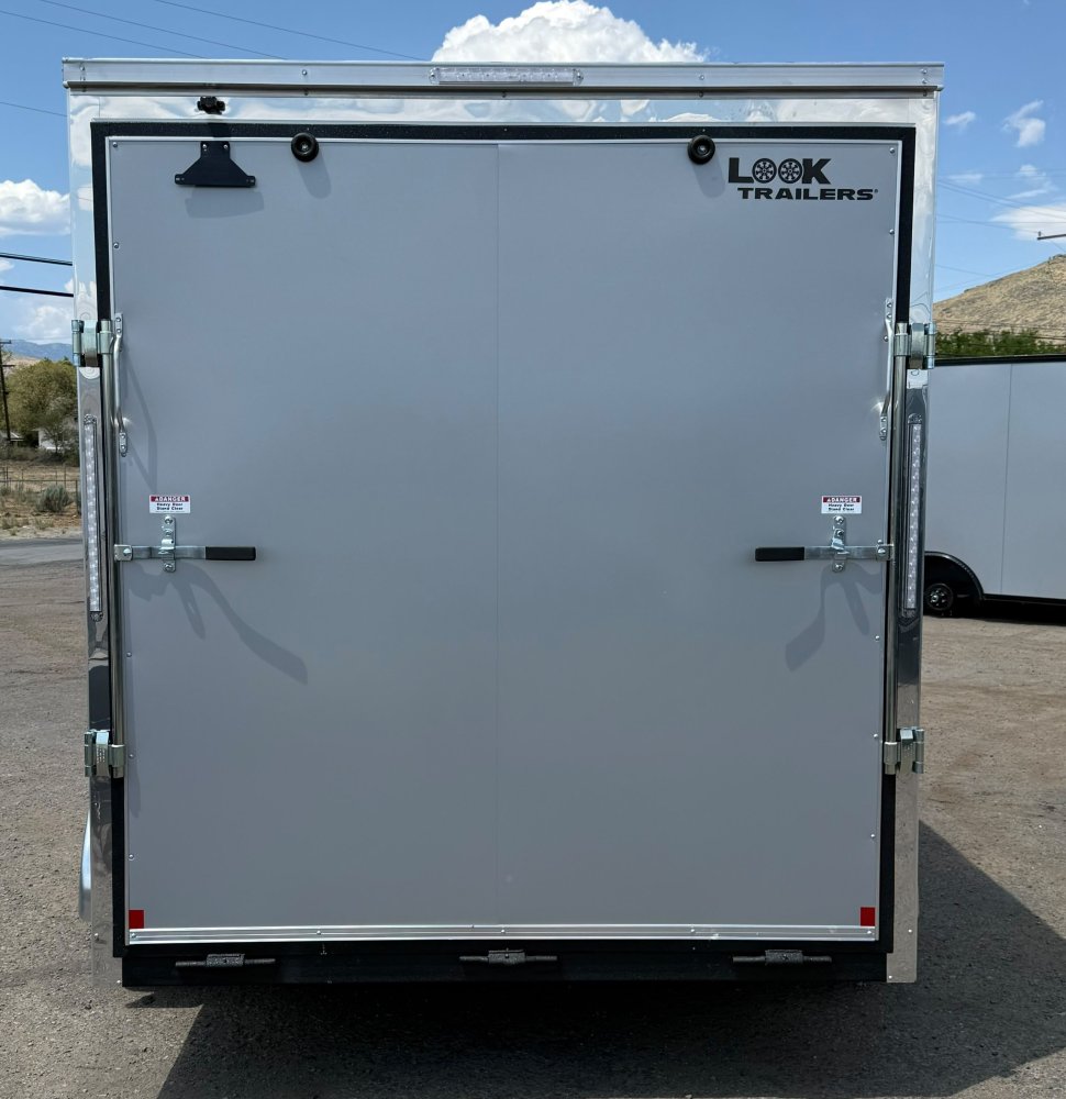 7x14 LOOK DLX Enclosed Cargo Trailer - 7K GVWR - Silver - Flat Top V-Nose