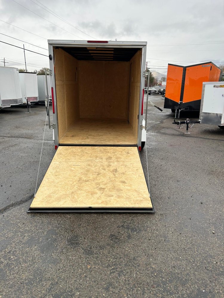 6x12 Look ST DLX Flat Top V-Nose Enclosed Cargo Trailer - 3K GVWR - Silver