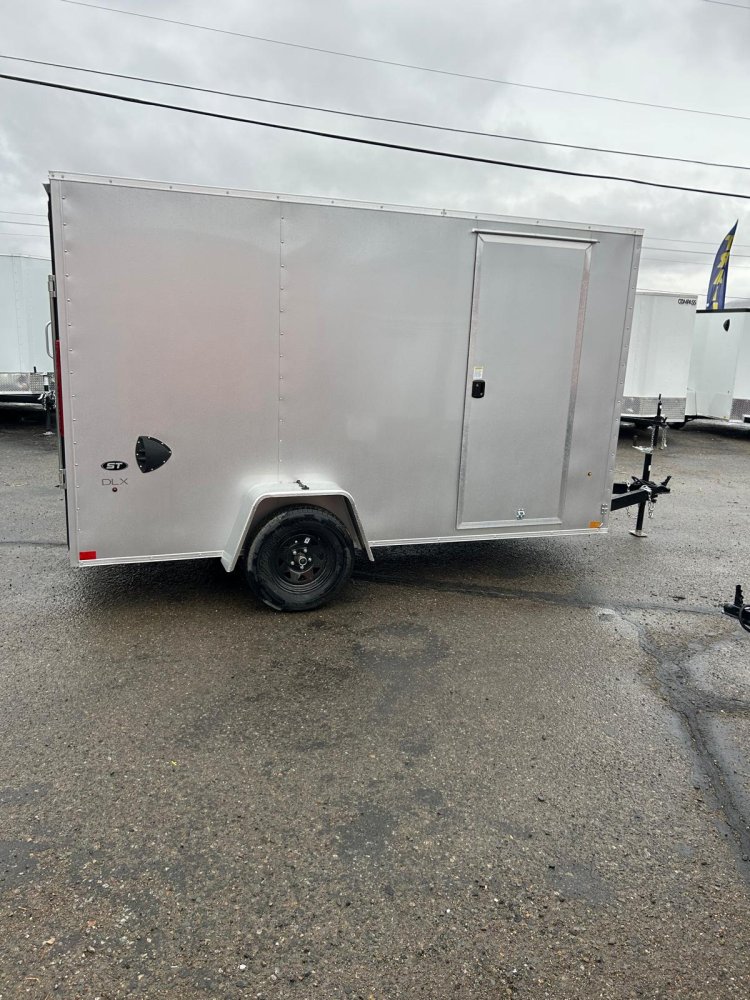 6x12 Look ST DLX Flat Top V-Nose Enclosed Cargo Trailer - 3K GVWR - Silver