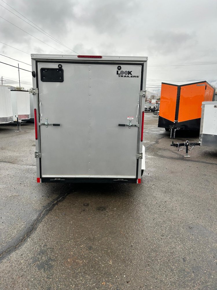 6x12 Look ST DLX Flat Top V-Nose Enclosed Cargo Trailer - 3K GVWR - Silver