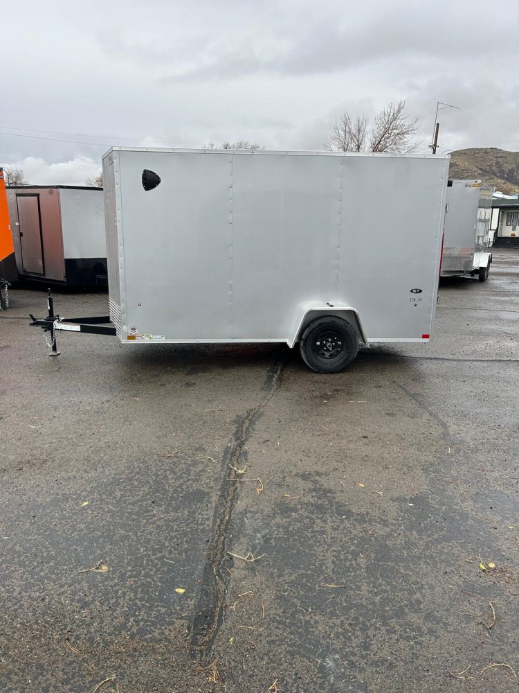 6x12 Look ST DLX Flat Top V-Nose Enclosed Cargo Trailer - 3K GVWR - Silver
