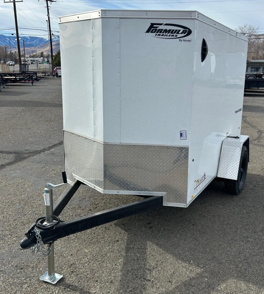 5x8 Formula Enclosed Cargo Trailer - 2,990 GVWR - White - Rear Ramp Door