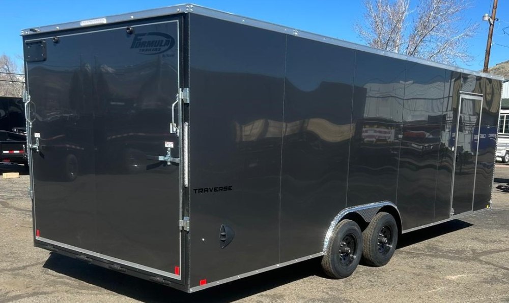 8.5x24 Traverse Flat Top V-Nose Car Hauler - Charcoal | 10K GVWR | D1 Trailers Carson City, NV