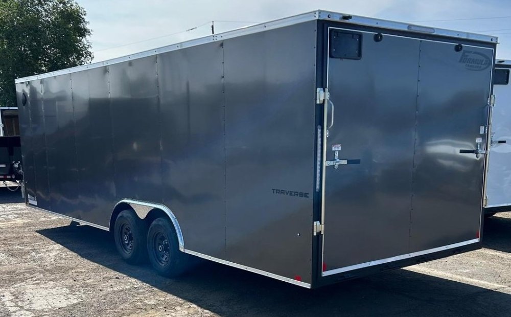 8.5x24 Traverse Flat Top V-Nose Car Hauler - Charcoal | 10K GVWR | D1 Trailers Carson City, NV