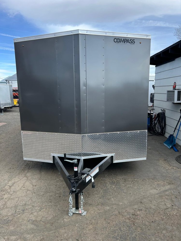 8.5x24 Indigo DLX Flat Top V-Nose Enclosed Car Hauler - Charcoal | Carson City, NV