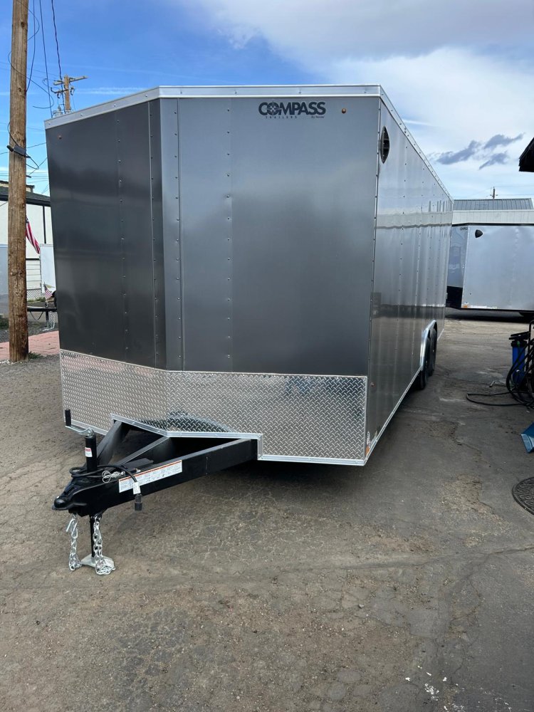 8.5x24 Indigo DLX Flat Top V-Nose Enclosed Car Hauler - Charcoal | Carson City, NV