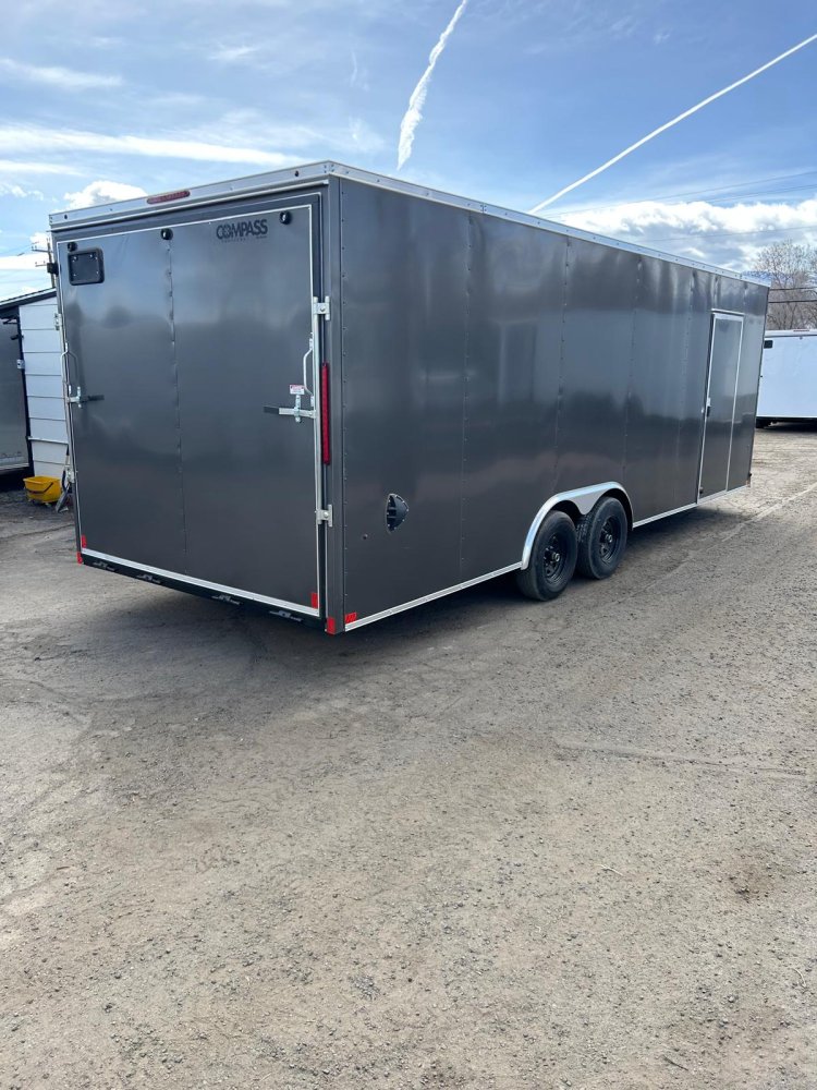 8.5x24 Indigo DLX Flat Top V-Nose Enclosed Car Hauler - Charcoal | Carson City, NV