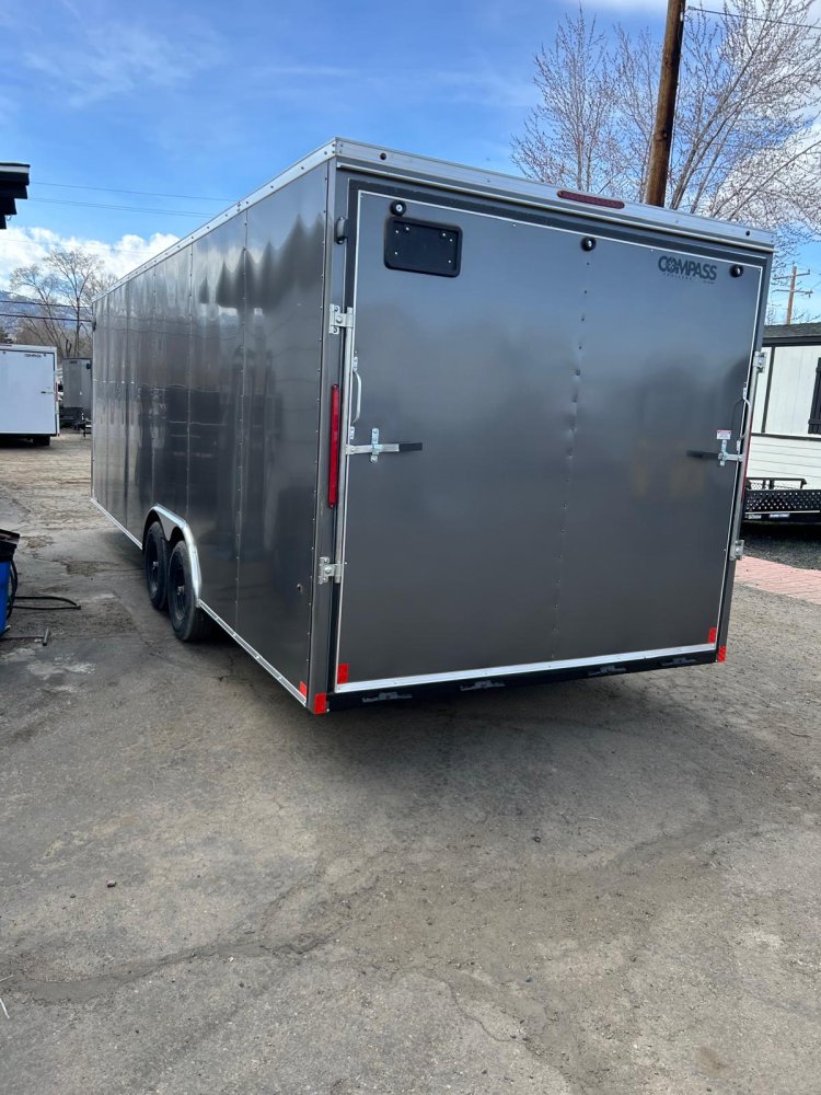 8.5x24 Indigo DLX Flat Top V-Nose Enclosed Car Hauler - Charcoal | Carson City, NV