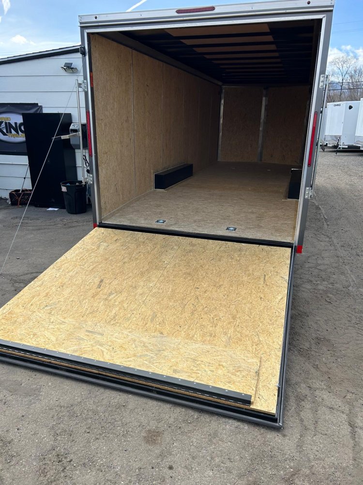 8.5x24 Indigo DLX Flat Top V-Nose Enclosed Car Hauler - Charcoal | Carson City, NV