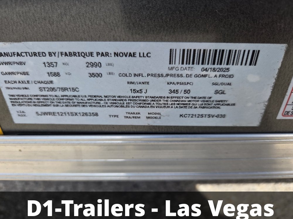 6x12 Indigo DLX Flat Top V-Nose Enclosed Cargo Trailer - 3K GVWR - For Sale in Nevada