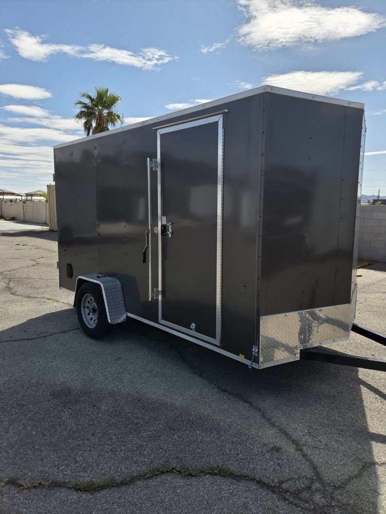 6x12 Indigo DLX Flat Top V-Nose Enclosed Cargo Trailer - 3K GVWR