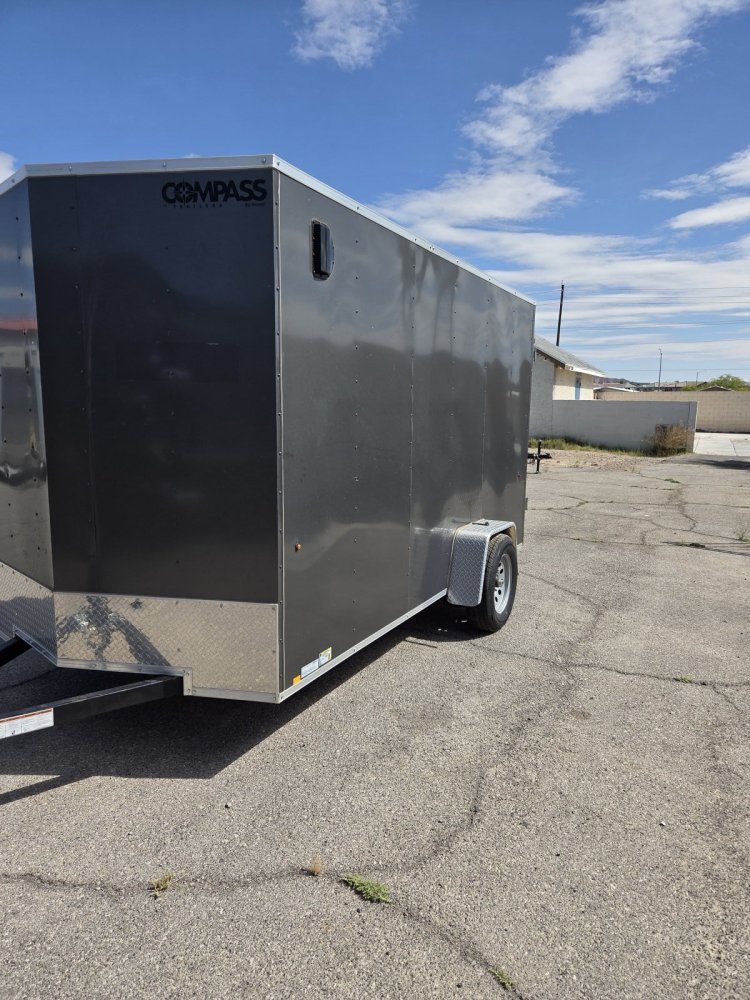 6x12 Indigo DLX Flat Top V-Nose Enclosed Cargo Trailer - 3K GVWR