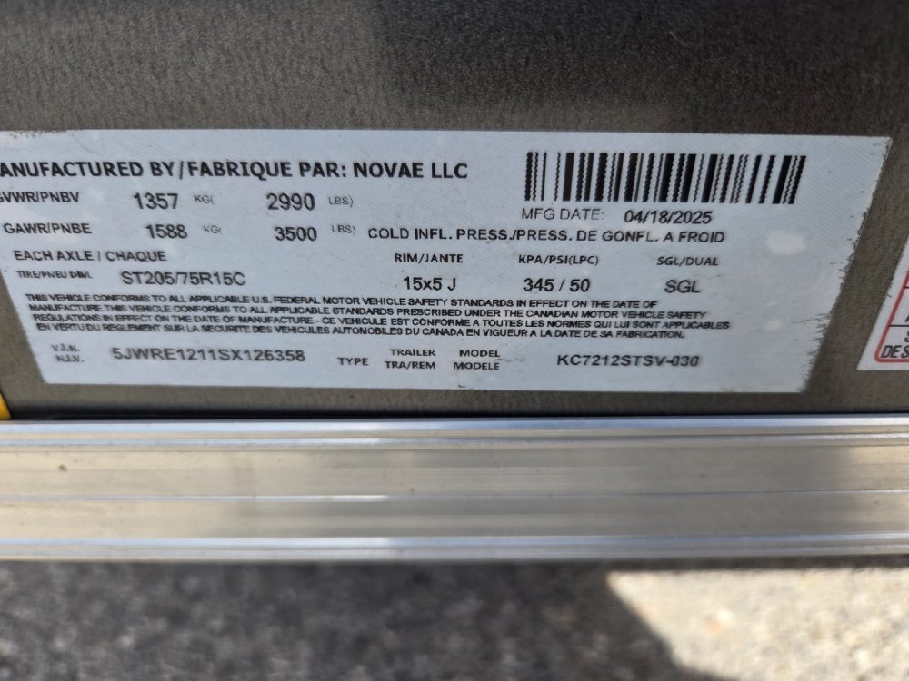 6x12 Indigo DLX Flat Top V-Nose Enclosed Cargo Trailer - 3K GVWR