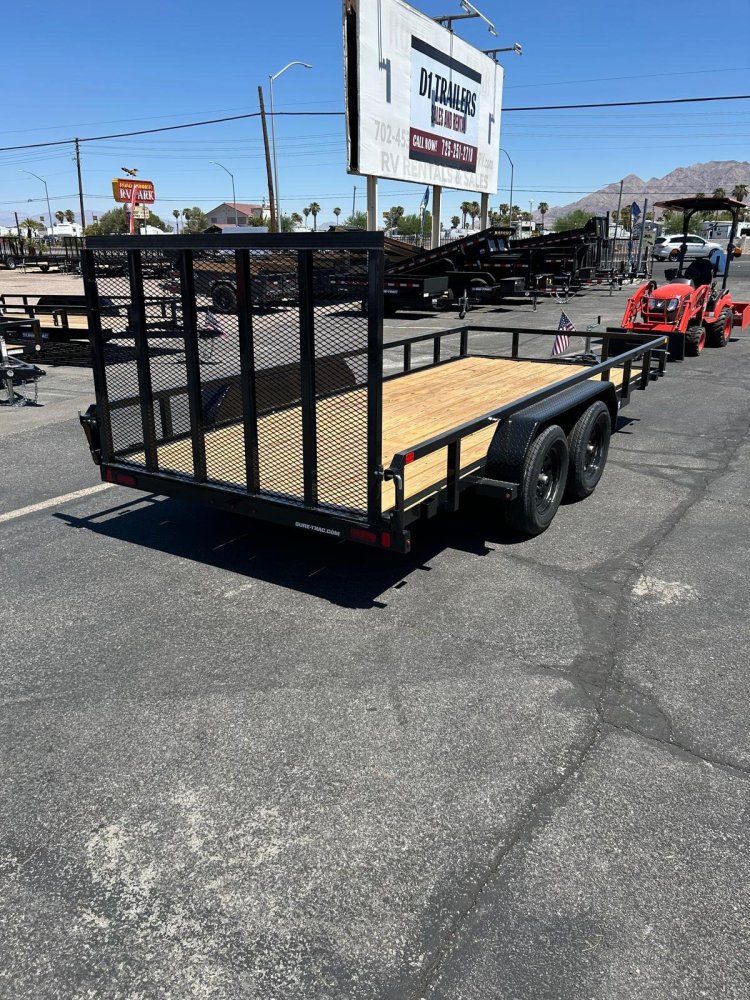 7x16 Sure-Trac Tube Top Utility Trailer - 7,000 lb GVWR