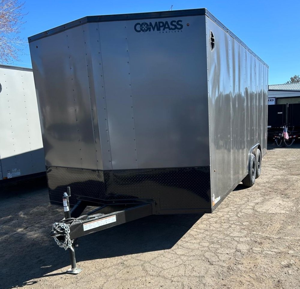 8.5x20 Indigo DLX Flat Top V-Nose Enclosed Trailer - 10K GVWR - Charcoal/Black | Carson City, NV