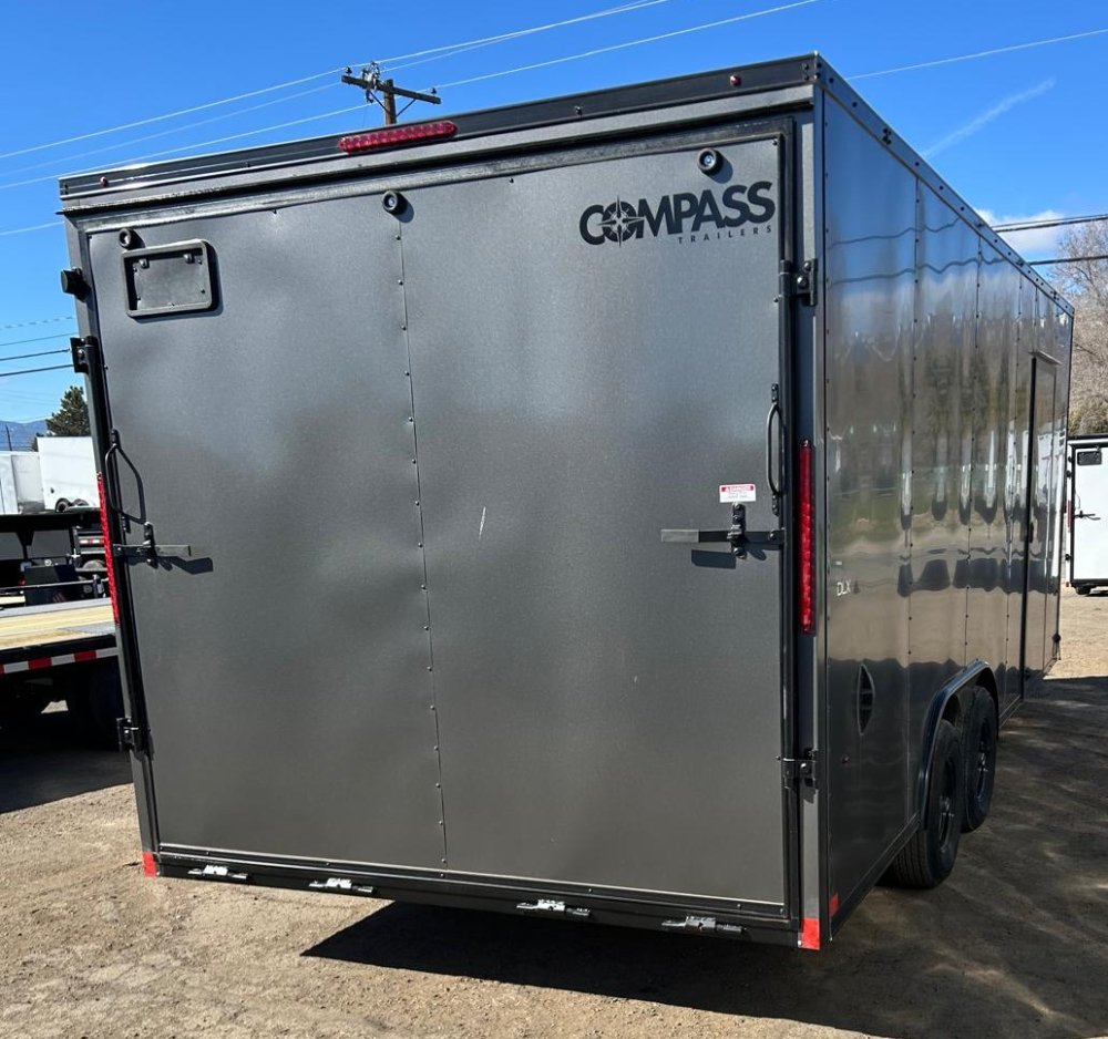 8.5x20 Indigo DLX Flat Top V-Nose Enclosed Trailer - 10K GVWR - Charcoal/Black | Carson City, NV