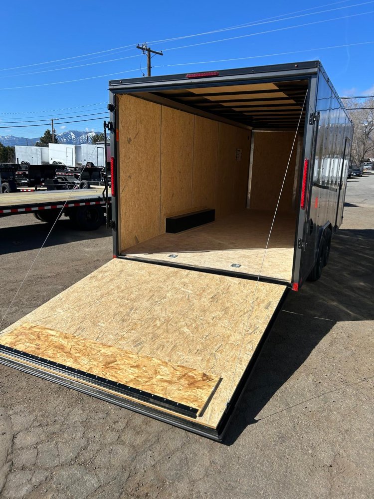 8.5x20 Indigo DLX Flat Top V-Nose Enclosed Trailer - 10K GVWR - Charcoal/Black | Carson City, NV