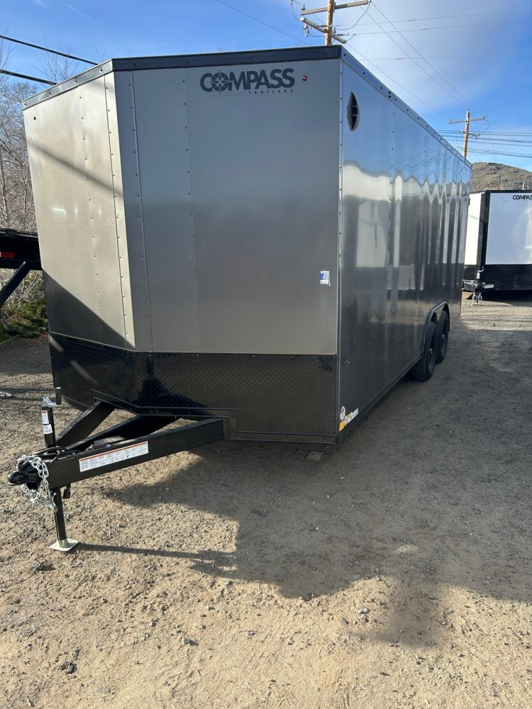 8.5x20 Indigo DLX Flat Top V-Nose Enclosed Trailer - 10K GVWR - Charcoal/Black | Carson City, NV