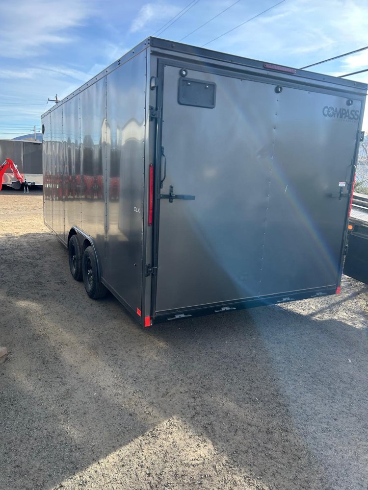 8.5x20 Indigo DLX Flat Top V-Nose Enclosed Trailer - 10K GVWR - Charcoal/Black | Carson City, NV